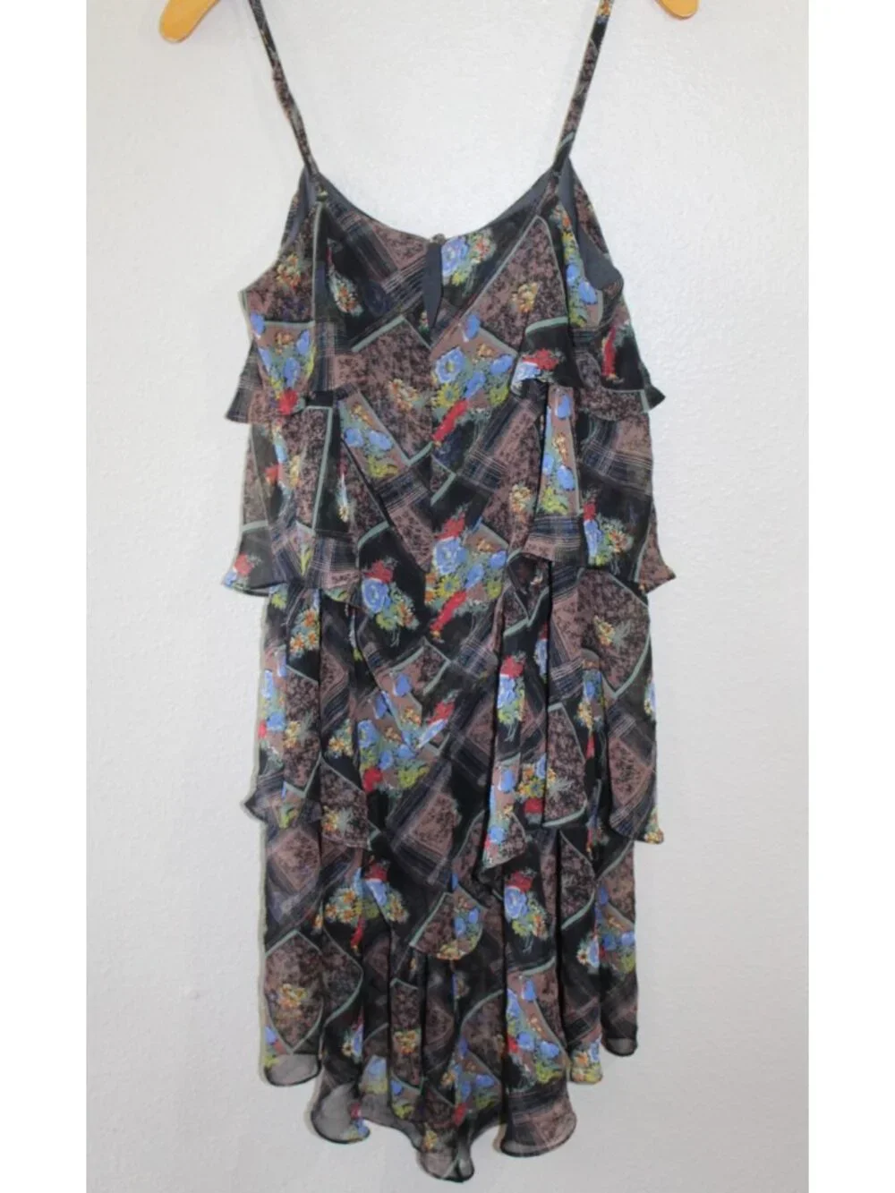 Free People Womens Black Floral Tiered Sleeveless Dress 8